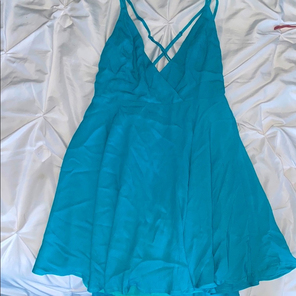 Blue flowy dress